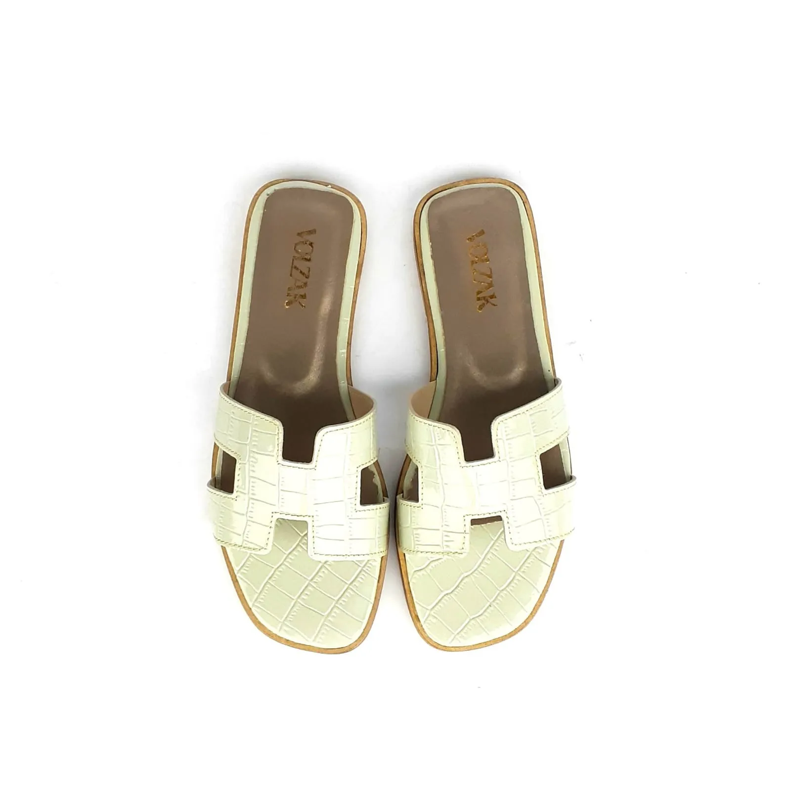 015 Sandale en cuir beige