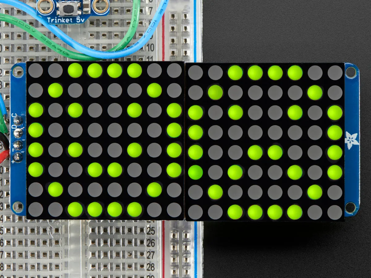 16x8 1.2\" LED Matrix Backpack UltraBright Round YellowGreen LEDs"