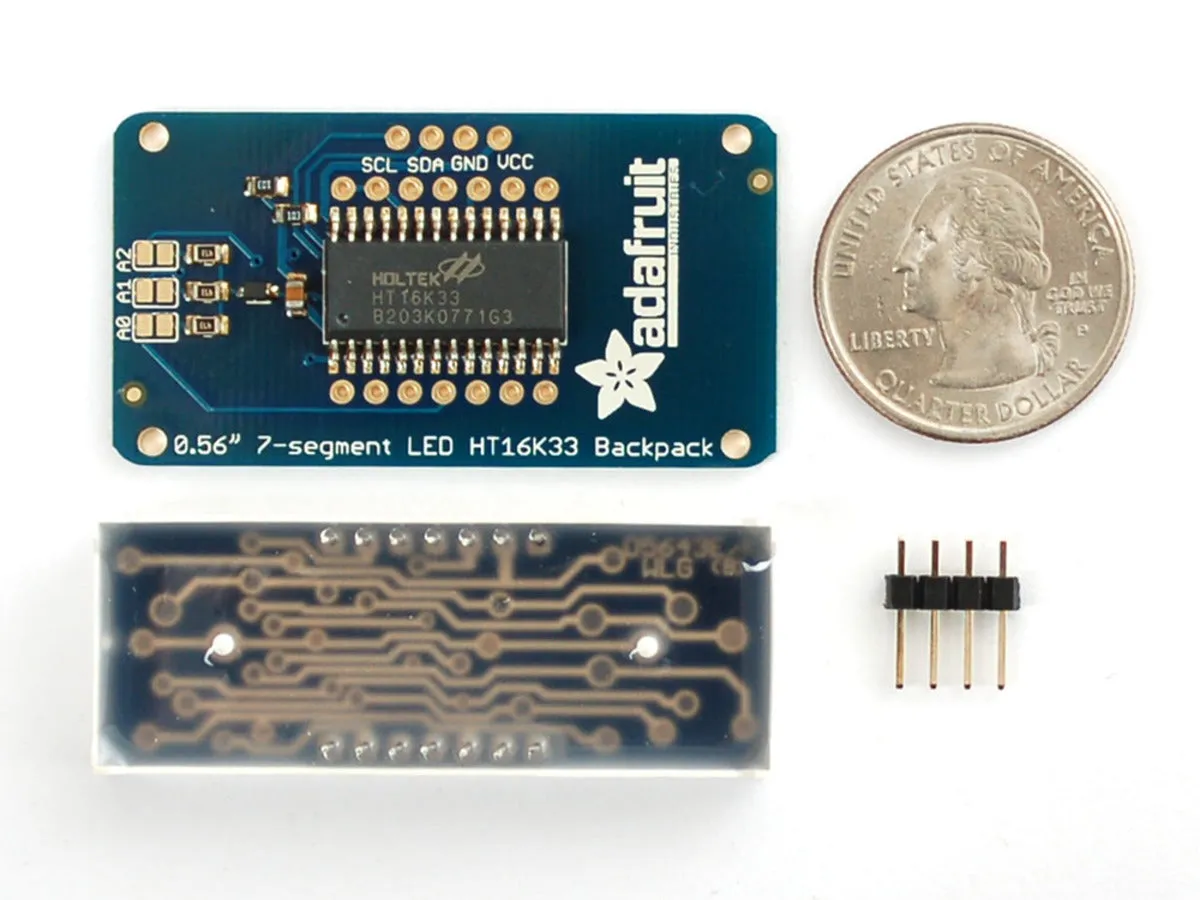 Adafruit 0.56\" 4-Digit 7-Segment Display w/I2C Backpack - Red"