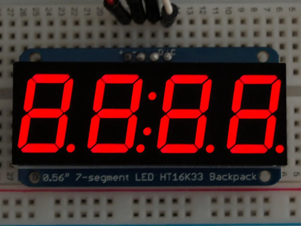 Adafruit 0.56\" 4-Digit 7-Segment Display w/I2C Backpack - Red"