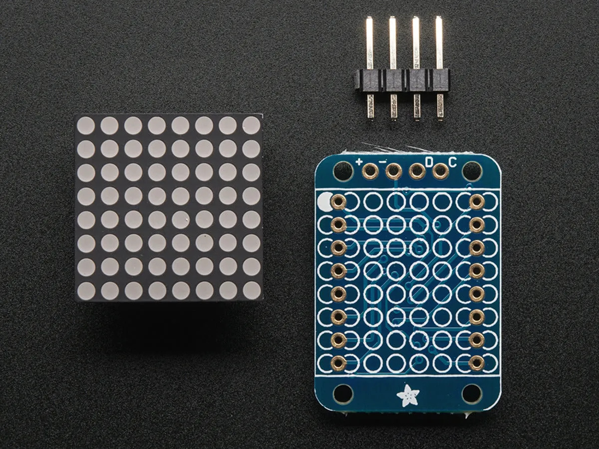 Adafruit Mini 0.8\" 8x8 LED Matrix w/I2C Backpack - Yellow-Green"