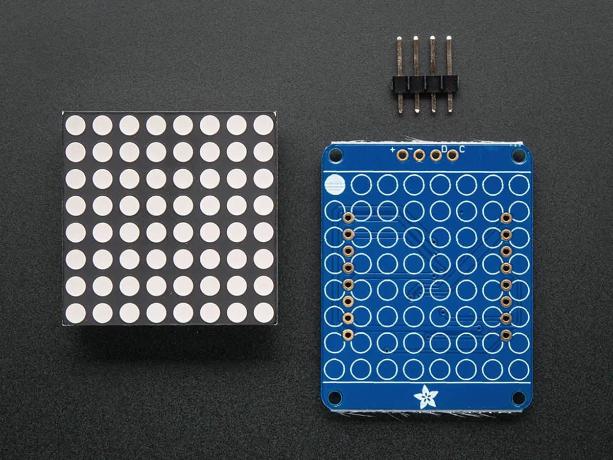 Adafruit Small 1.2\" 8x8 LED Matrix w/I2C Backpack - Pure Green"