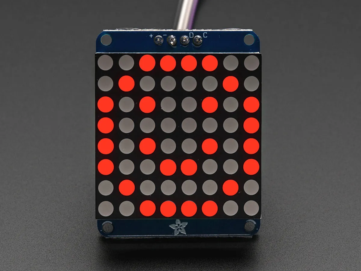 Adafruit Small 1.2\" 8x8 LED Matrix w/I2C Backpack - Red"