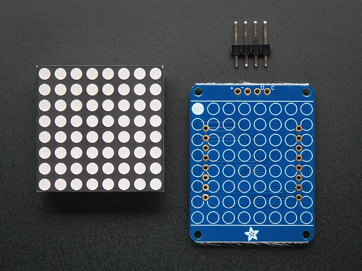 Adafruit Small 1.2\" 8x8 LED Matrix w/I2C Backpack - Red"