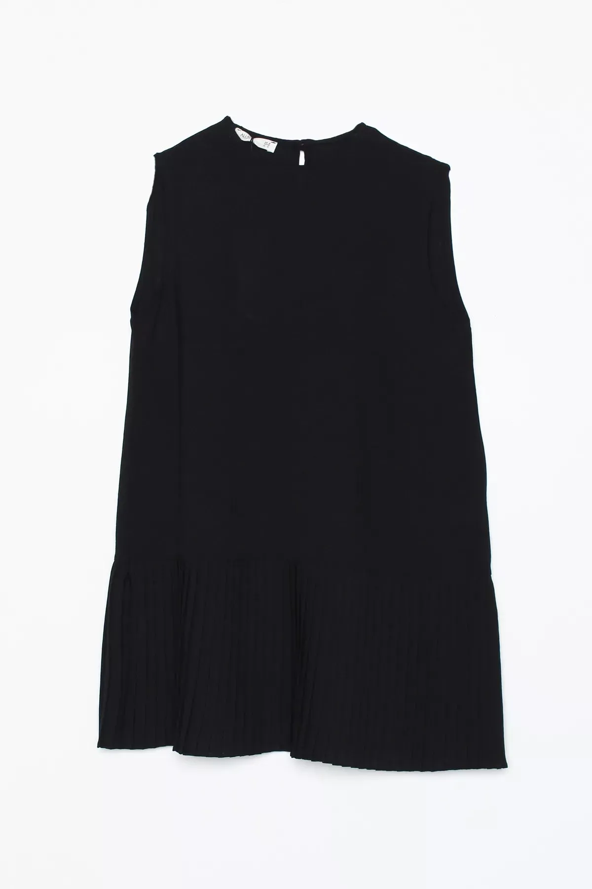 All Sleeveless Pleated Tunic Black