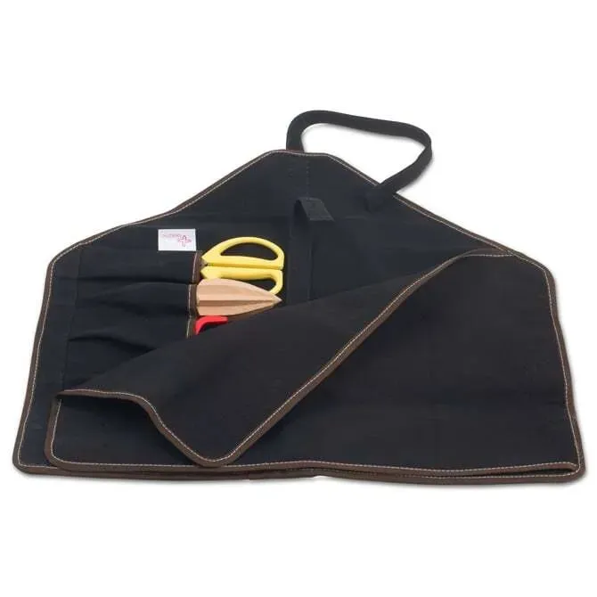 Boldric Black Canvas Knife Bag - 6 Pockets