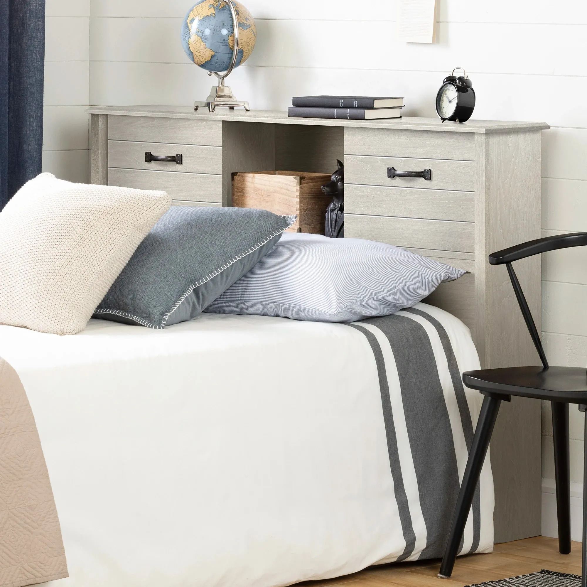 Bookcase Headboard with Doors - Ulysses