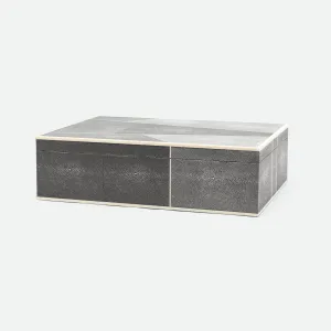 Breck Extra Large Box Cool Gray Faux Shagreen