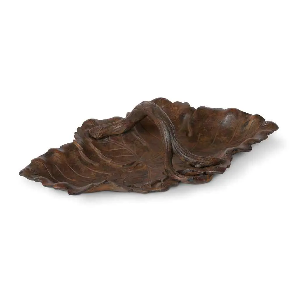 Cast Aluminum Grape Leaf Basket, Large