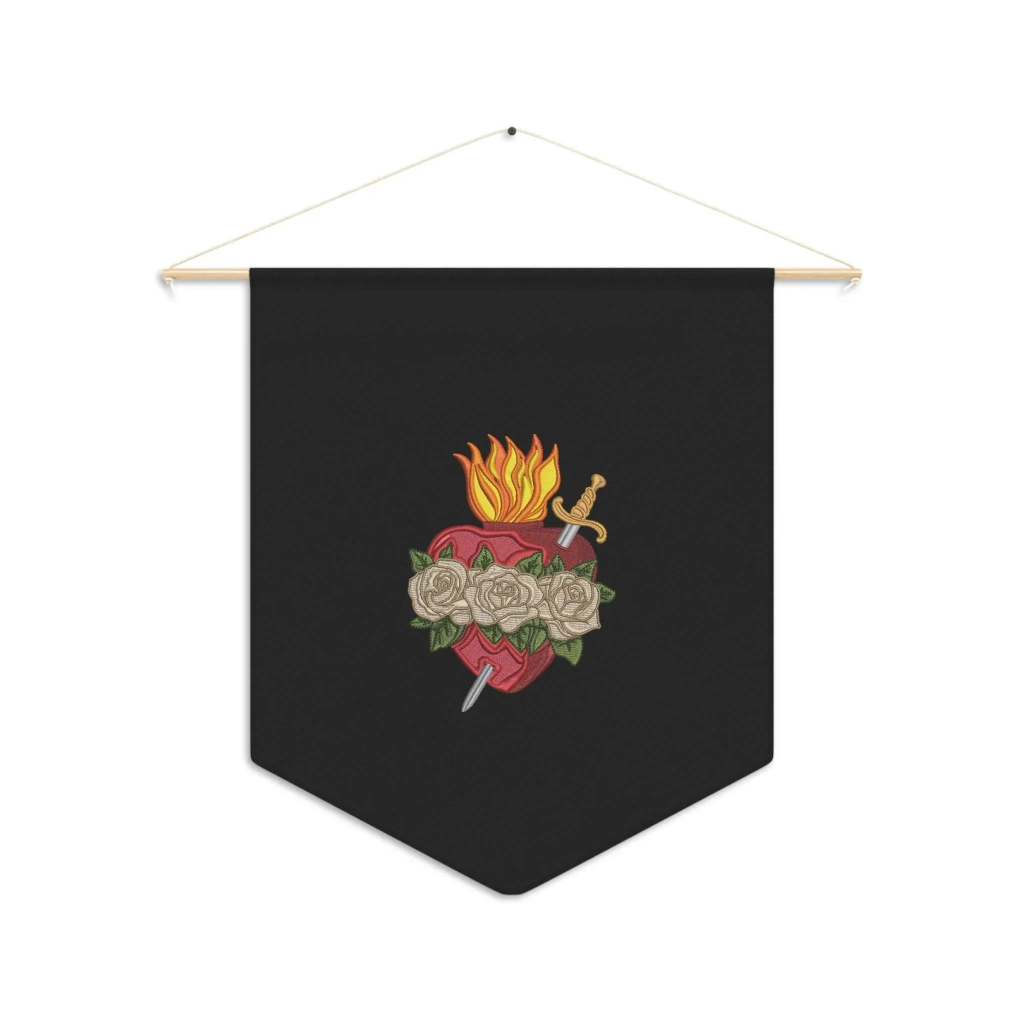 Christian Immaculate Heart of Mary Catholic Pennant Banner for room or church.