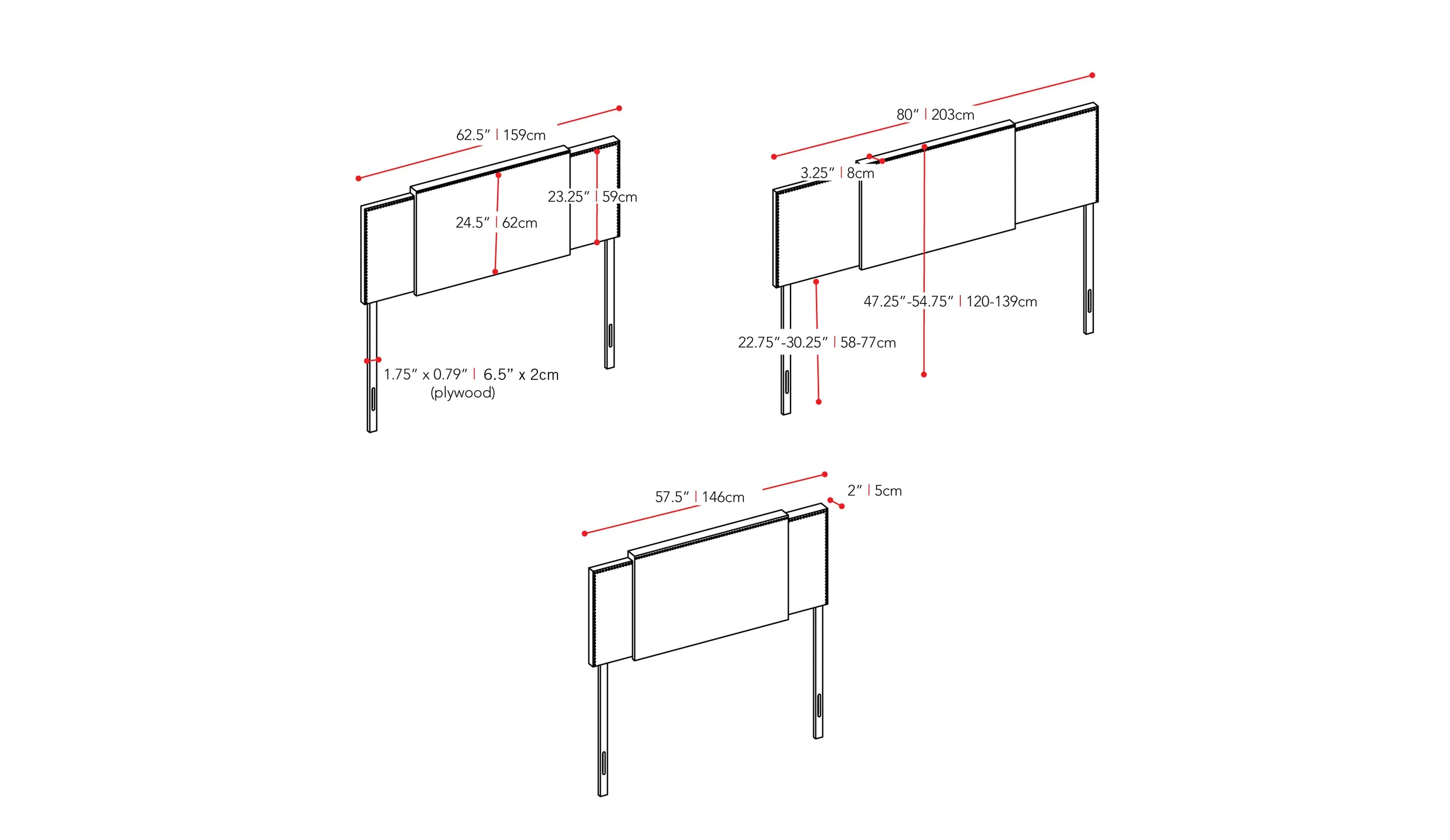 Dark Grey Adjustable Headboard