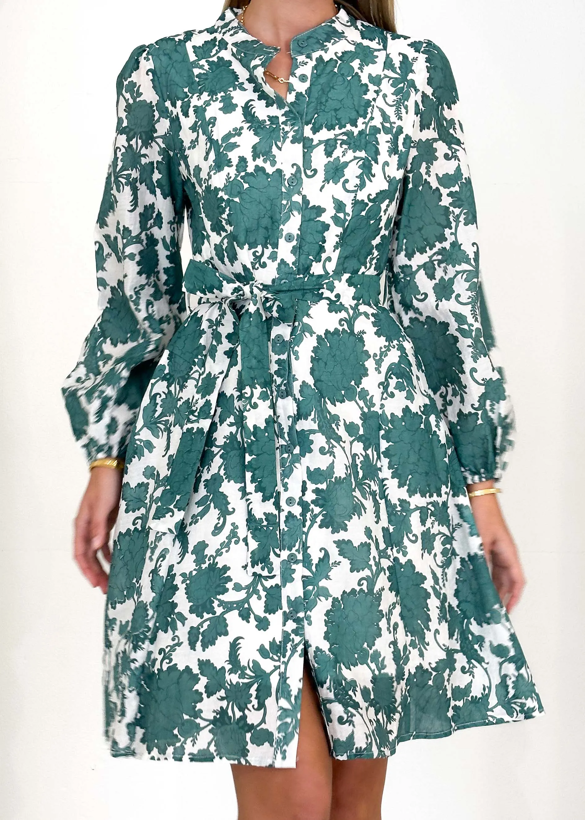 Dessair Dress - Green Floral