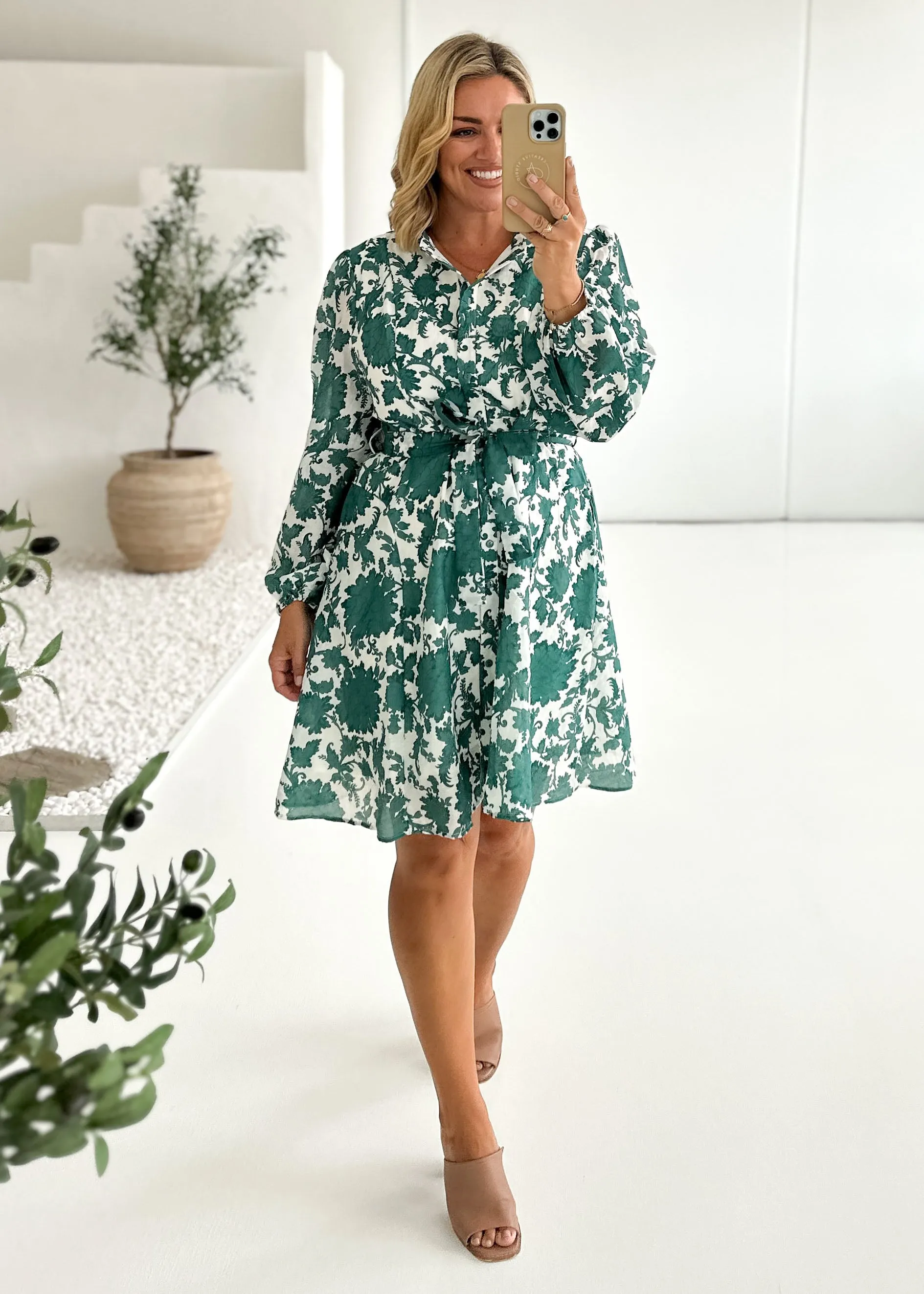 Dessair Dress - Green Floral