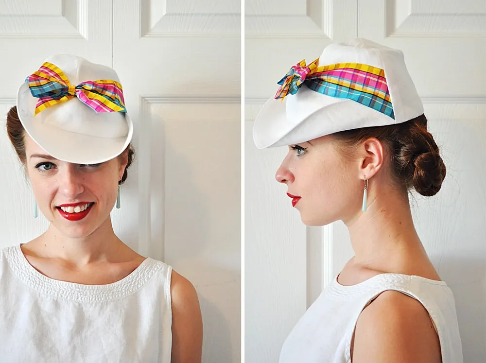 E-Pattern- Sporty Toppers- 1930s Hats- Size 22" Head