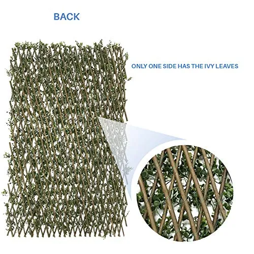 E&K Sunrise BUXUS Leaves Ivy Privacy Fence Screen with Expand Retractable Panel-Artificial Leaf Vine Hedge Outdoor Decor-Garden Backyard Decoration Panels Fence Cover Set of 3