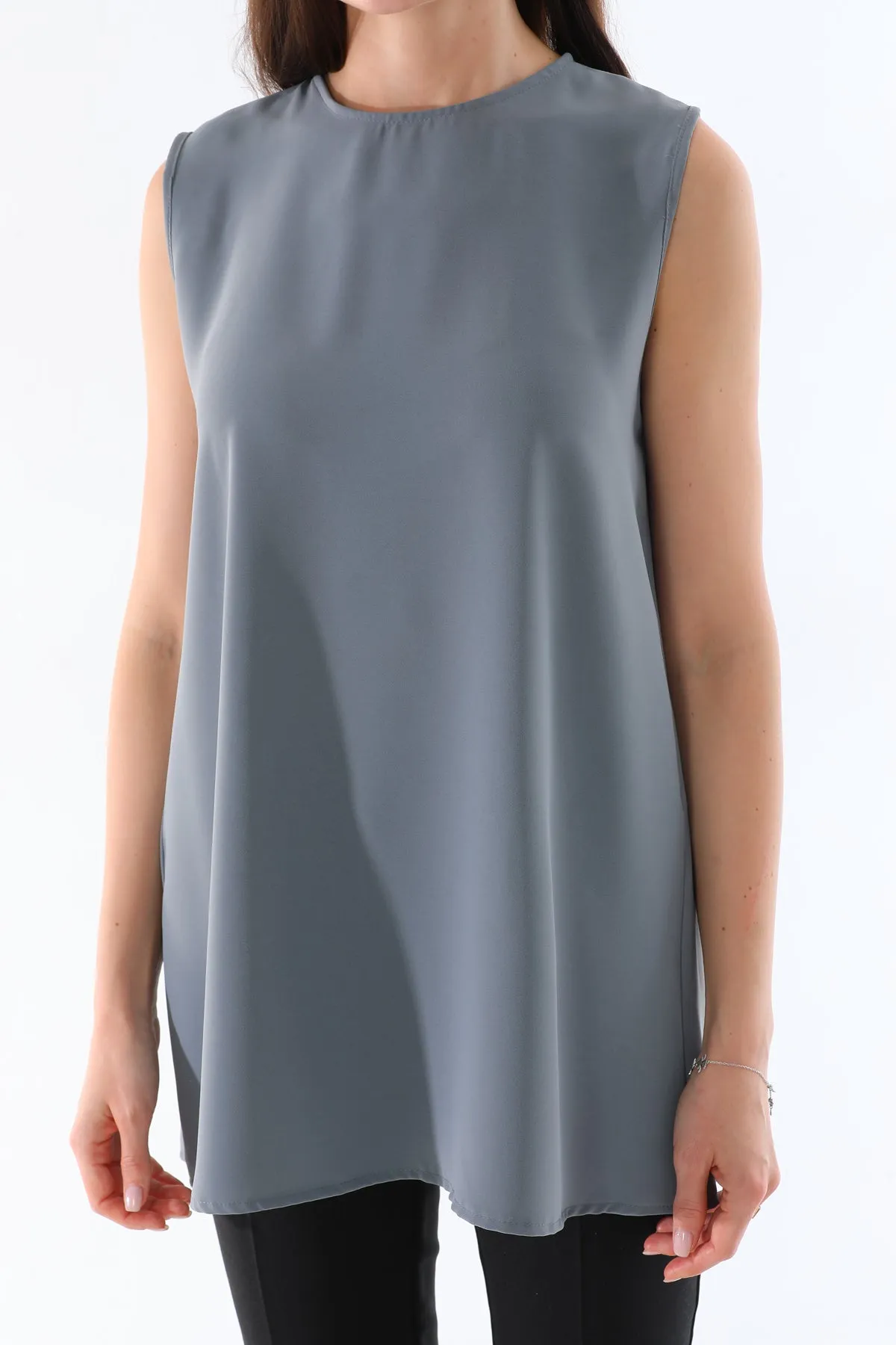 ETC 4053 Sleeveless Tunic Gray