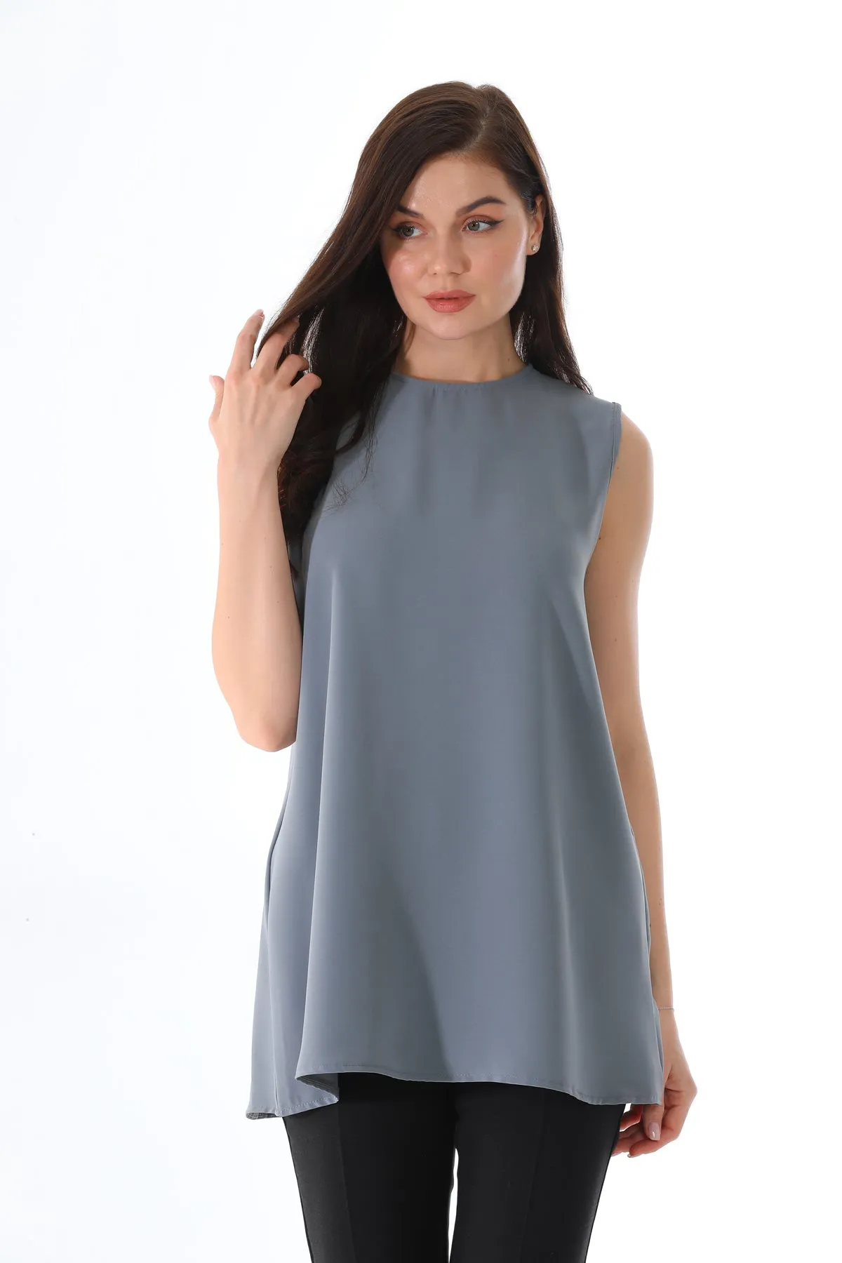 ETC 4053 Sleeveless Tunic Gray