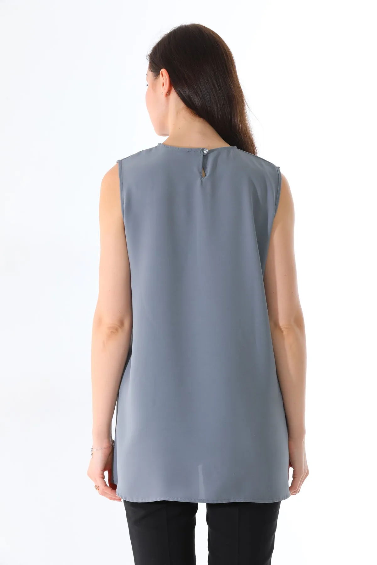 ETC 4053 Sleeveless Tunic Gray