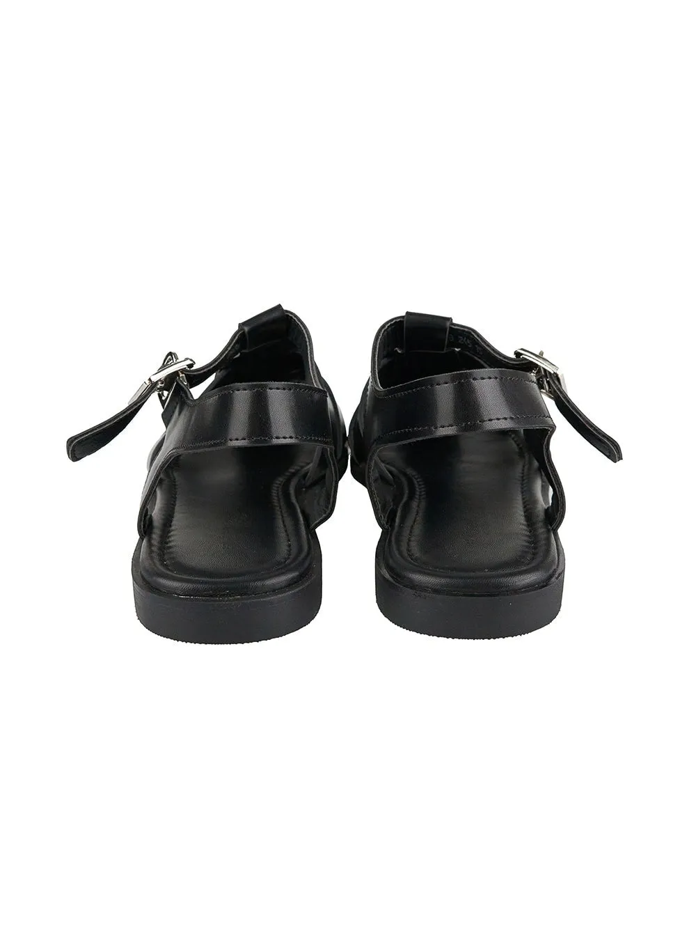 Faux Leather Cage Flats OL411