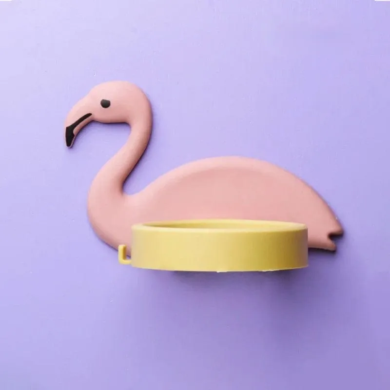 Hair Dryer Holder Flamingo Shape - ( Pack Of 2 )