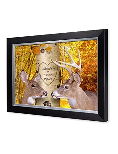 IPIC - "Oh My Dear, Personalized Artwork with Names and Date on, Perfect Love Gift for Anniversary,Wedding,Birthday and Holidays. Picture Size: 24x16, Framed Size: 27x19