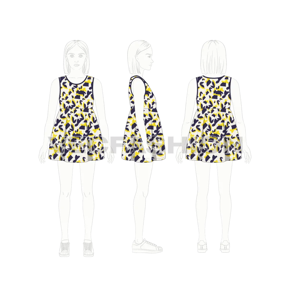 Kids Girls Printed Frock