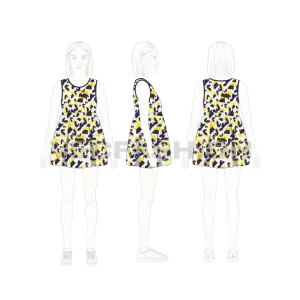 Kids Girls Printed Frock