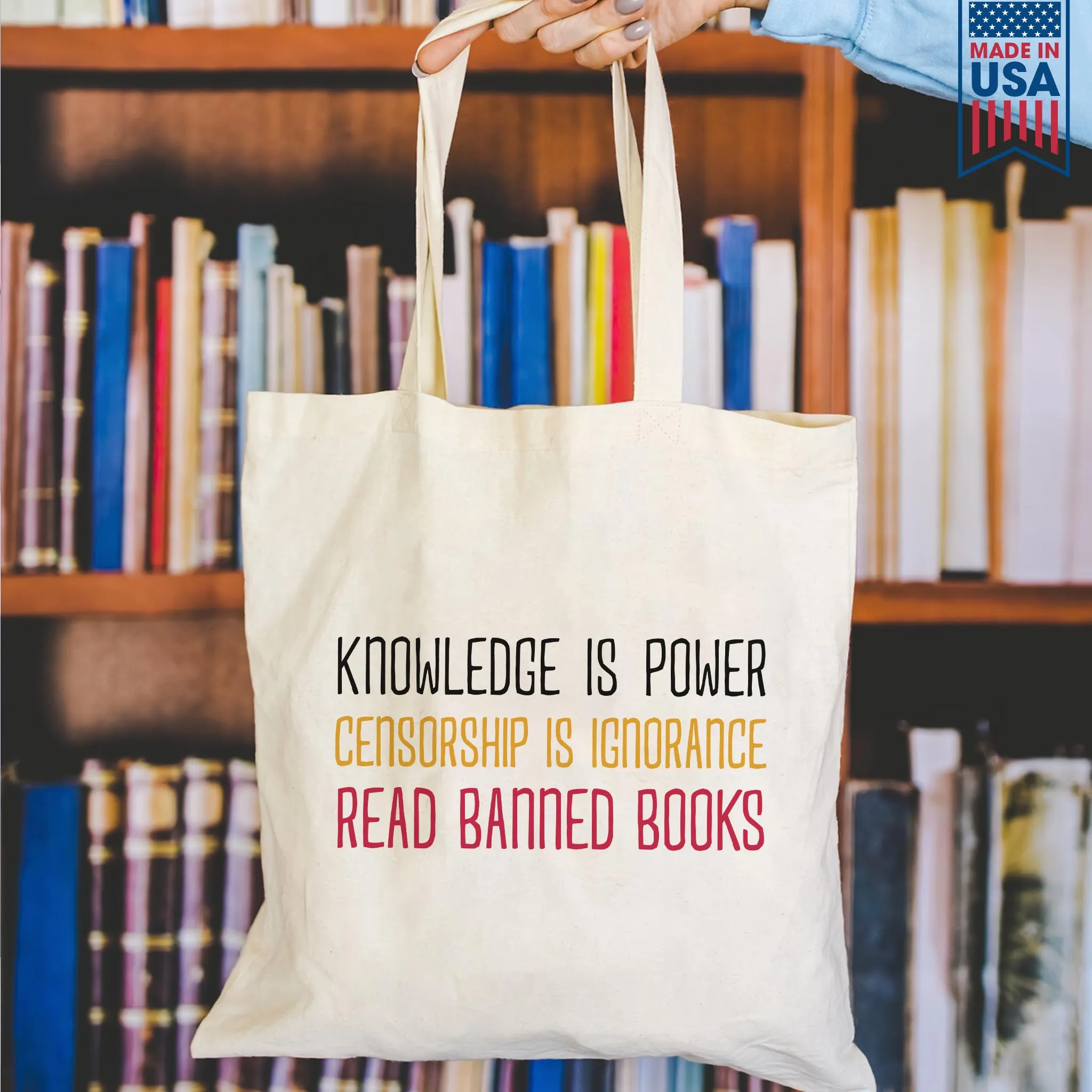 Knowledge Is Power Censorship Is Ignorance Read Banned Books Book Lovers Gift TBW225