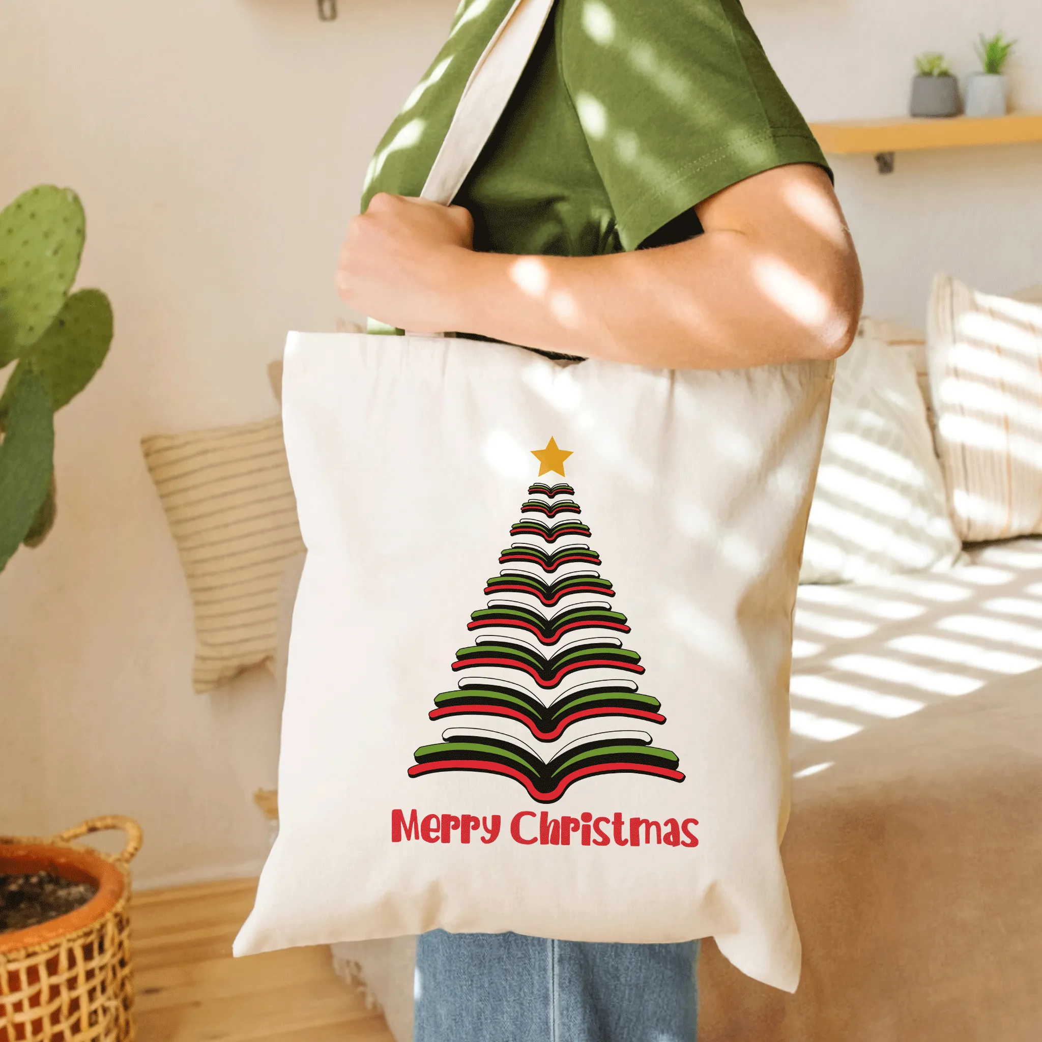 Merry Christmas Tree Book Lovers Gift TBW251