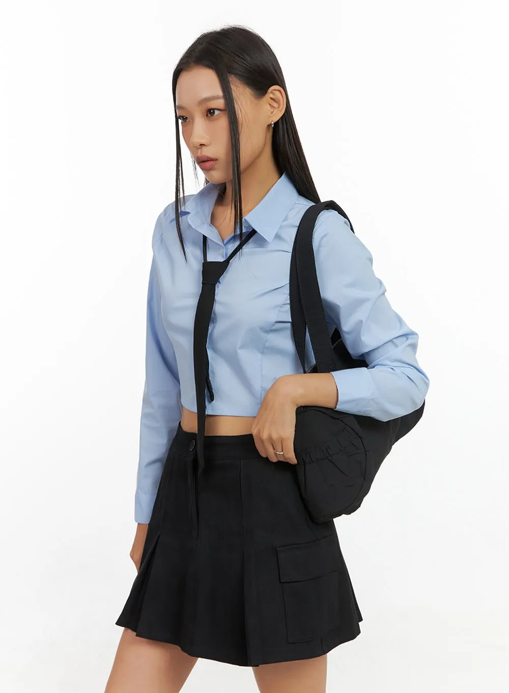 Nylon Pocket Shoulder Bag IS427