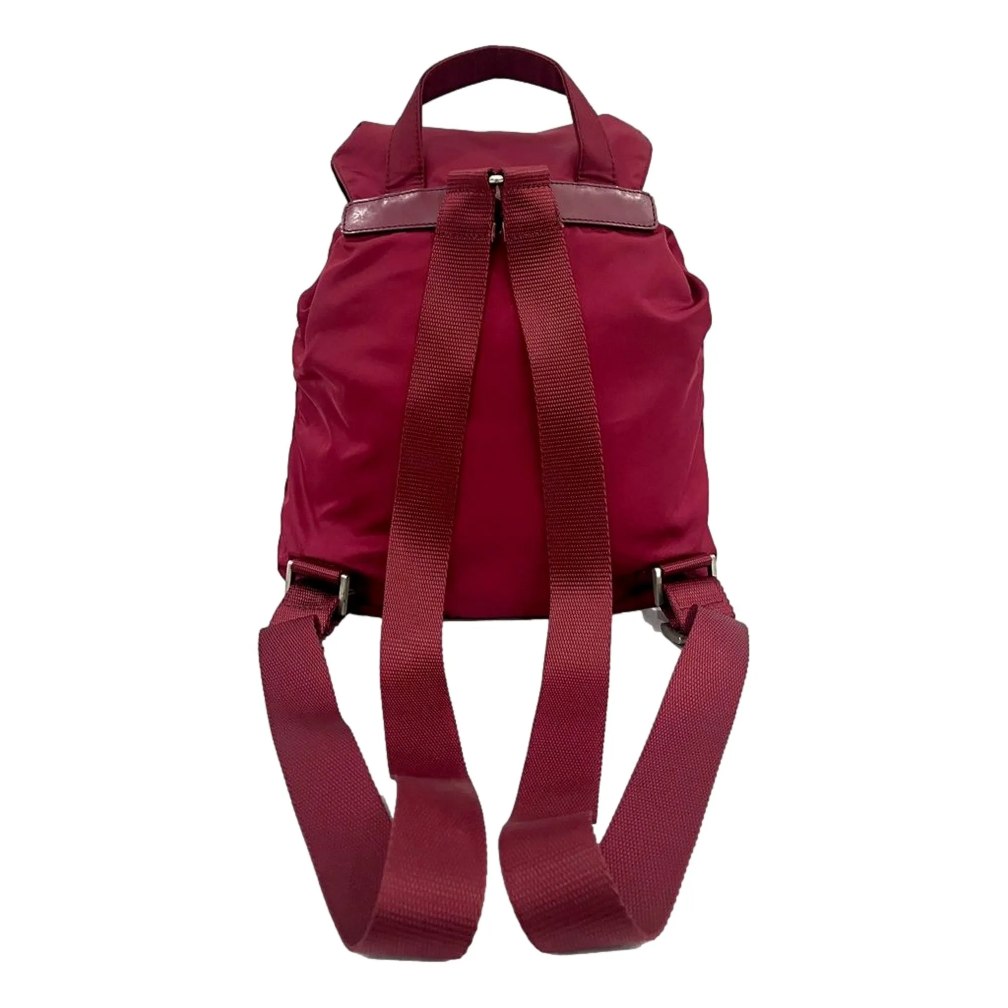 Prada Re-Edition Re-Nylon Drawstring Backpack Fuoco Burgundy Red Medium Womens