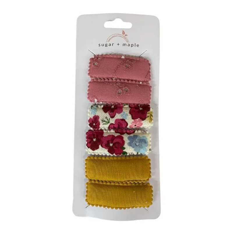 Sugar   Maple Fabric Snap Hair Clip Sets