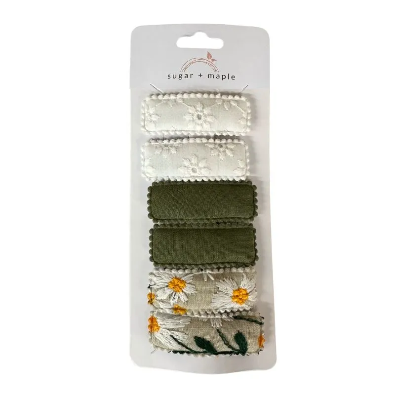 Sugar   Maple Fabric Snap Hair Clip Sets