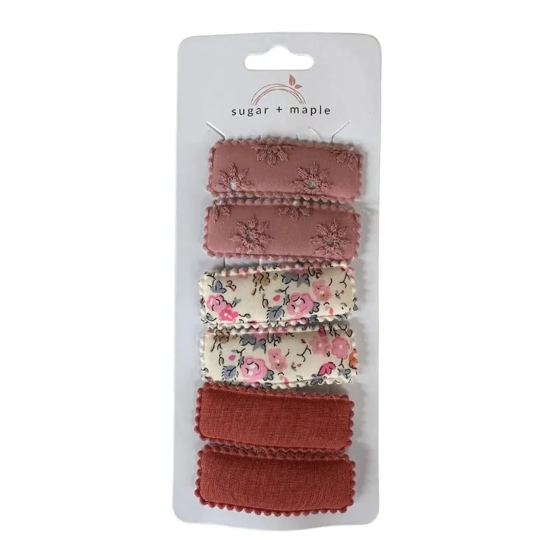 Sugar   Maple Fabric Snap Hair Clip Sets