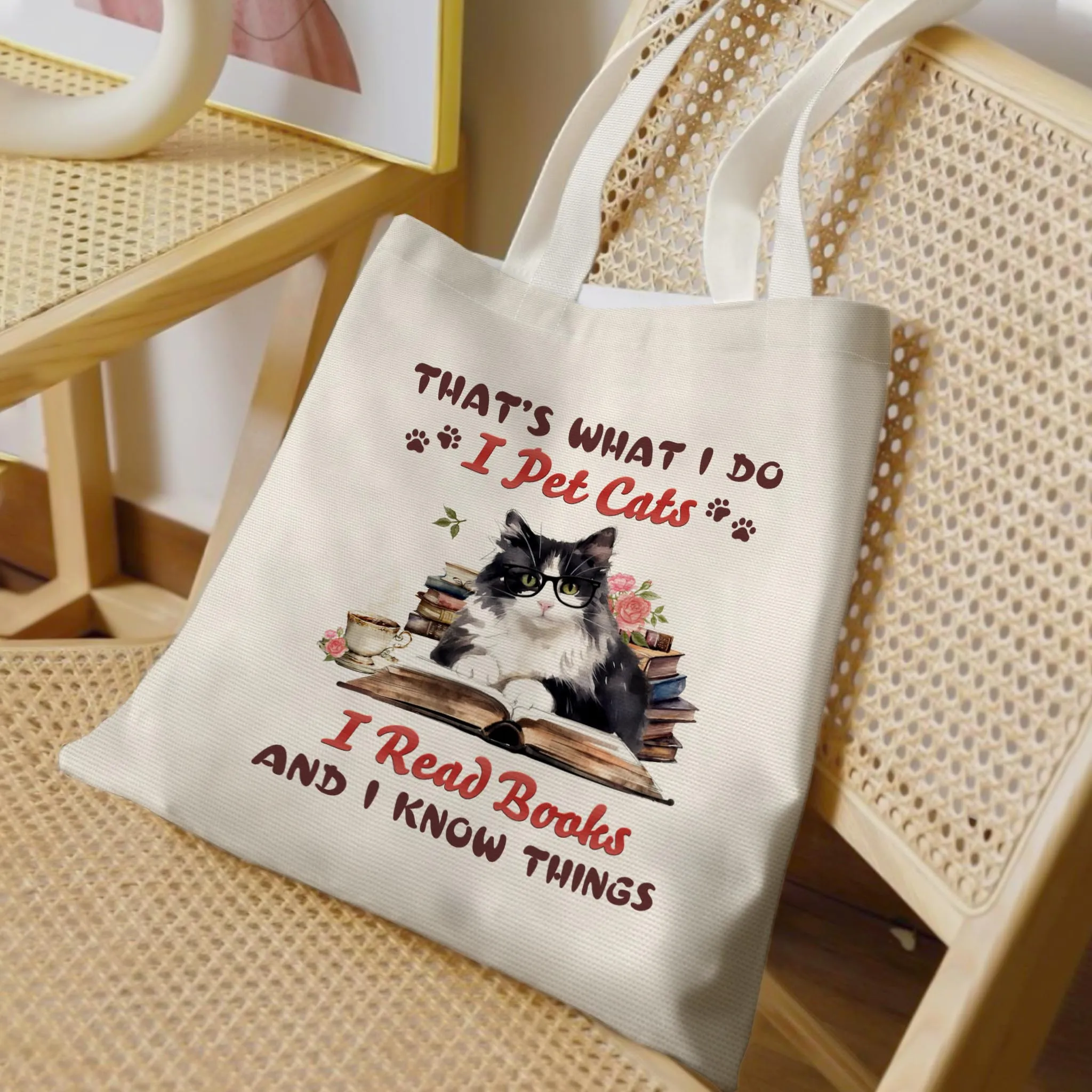 That's What I Do I Pet Cats I Read Books And I Know Things Book Lovers Gift TBW341