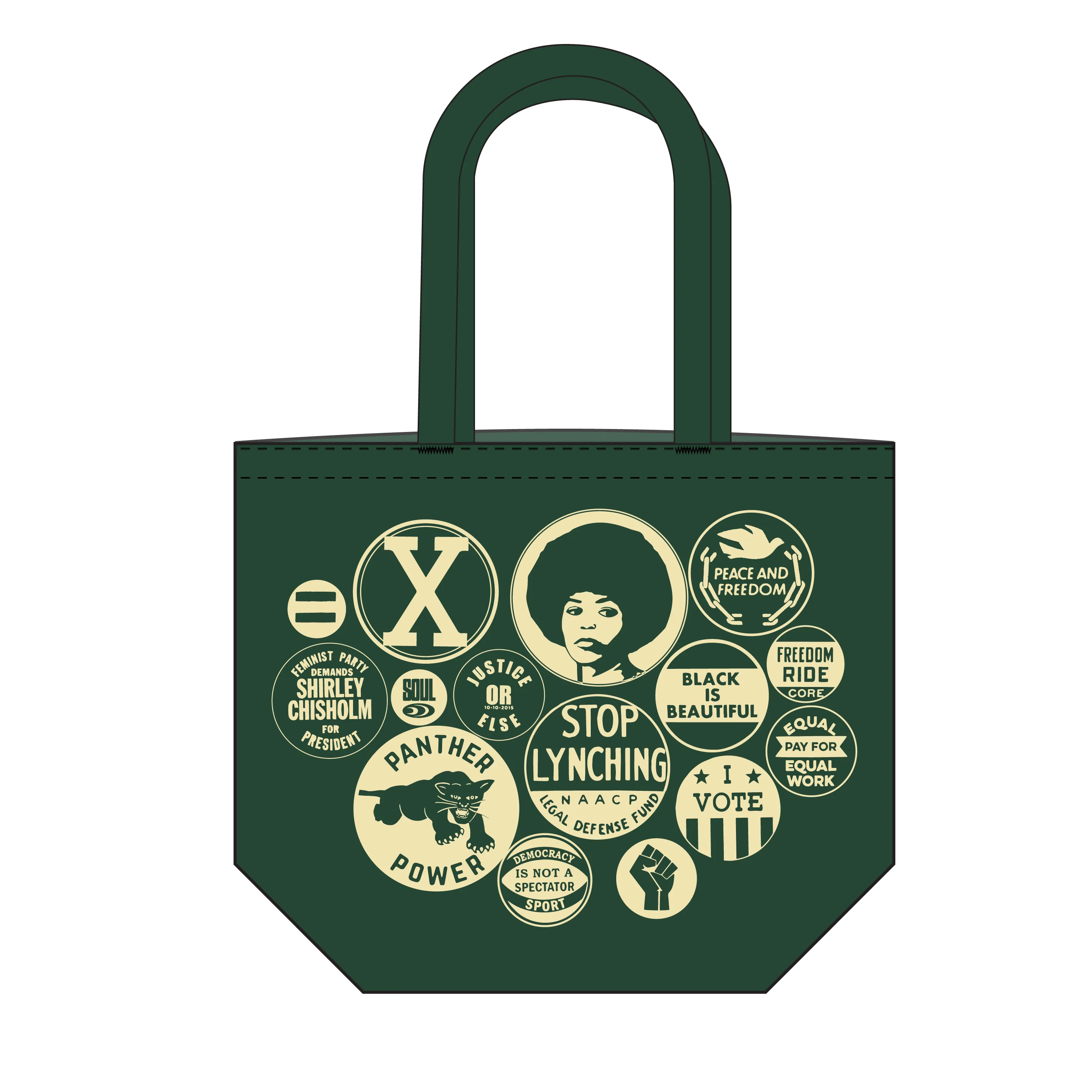 Tote Bag - Power Button (Hunter Green)