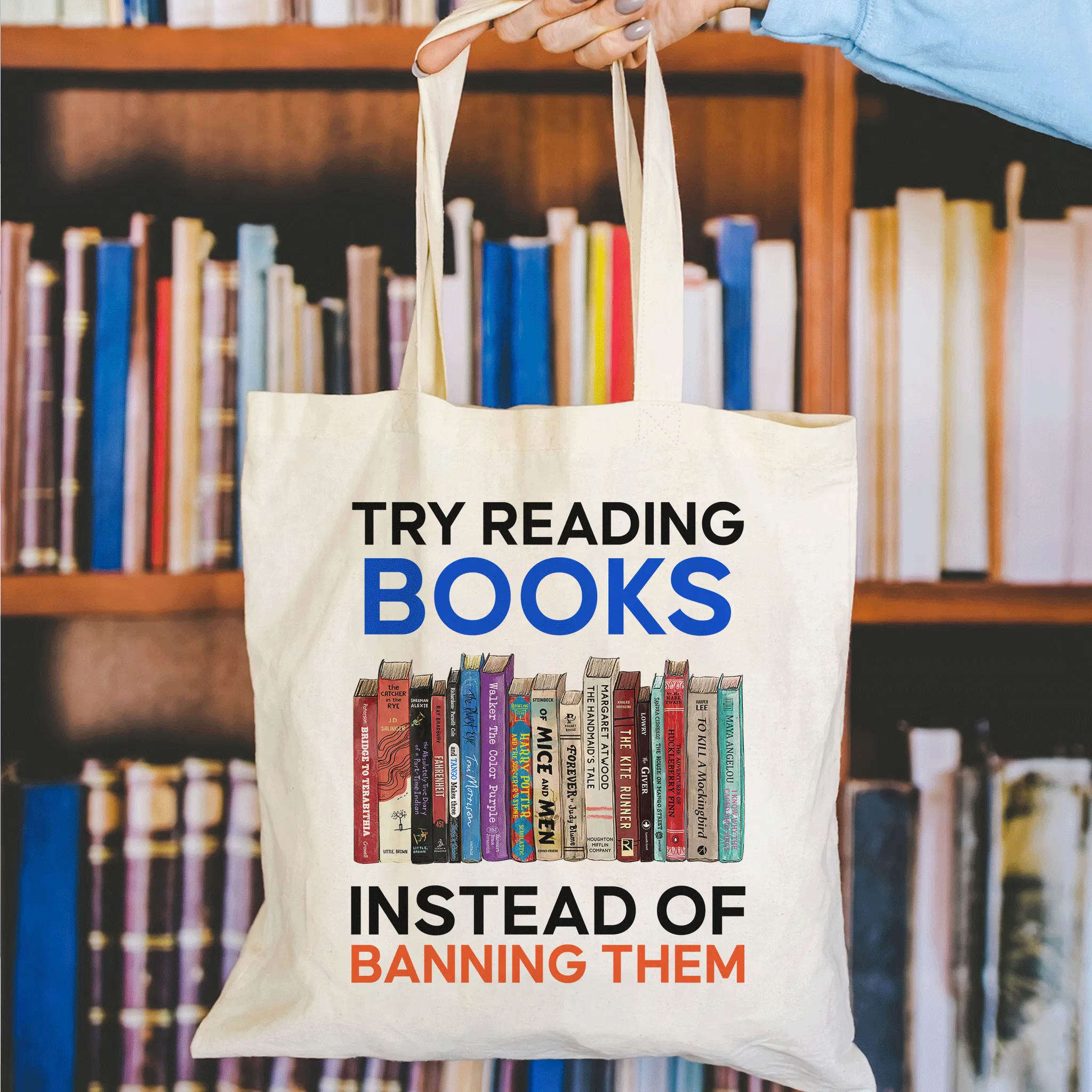 Try Reading Books Instead Of Banning Them Book Lovers Gift TBW237