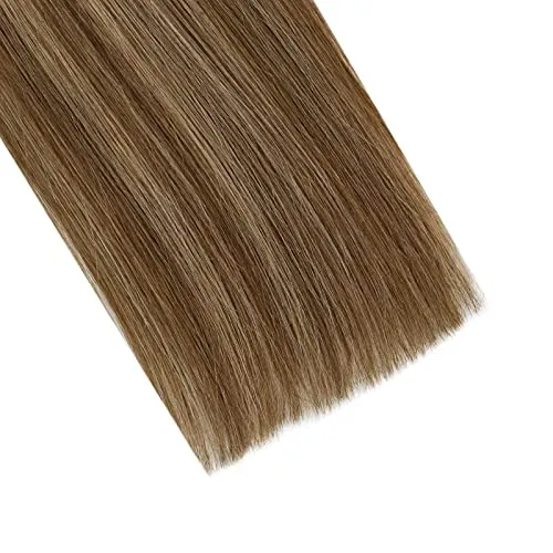 Ugeat Clip in Hair Extensions Human Hair Clip in 20 Inch Human Hair Clip in Extensions 10PCS Balayage #2/6/12 Brown to Blonde Double Weft Clip on Hair Extensions Human Hair