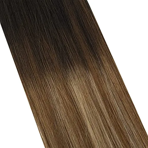 Ugeat Clip in Hair Extensions Human Hair Clip in 20 Inch Human Hair Clip in Extensions 10PCS Balayage #2/6/12 Brown to Blonde Double Weft Clip on Hair Extensions Human Hair