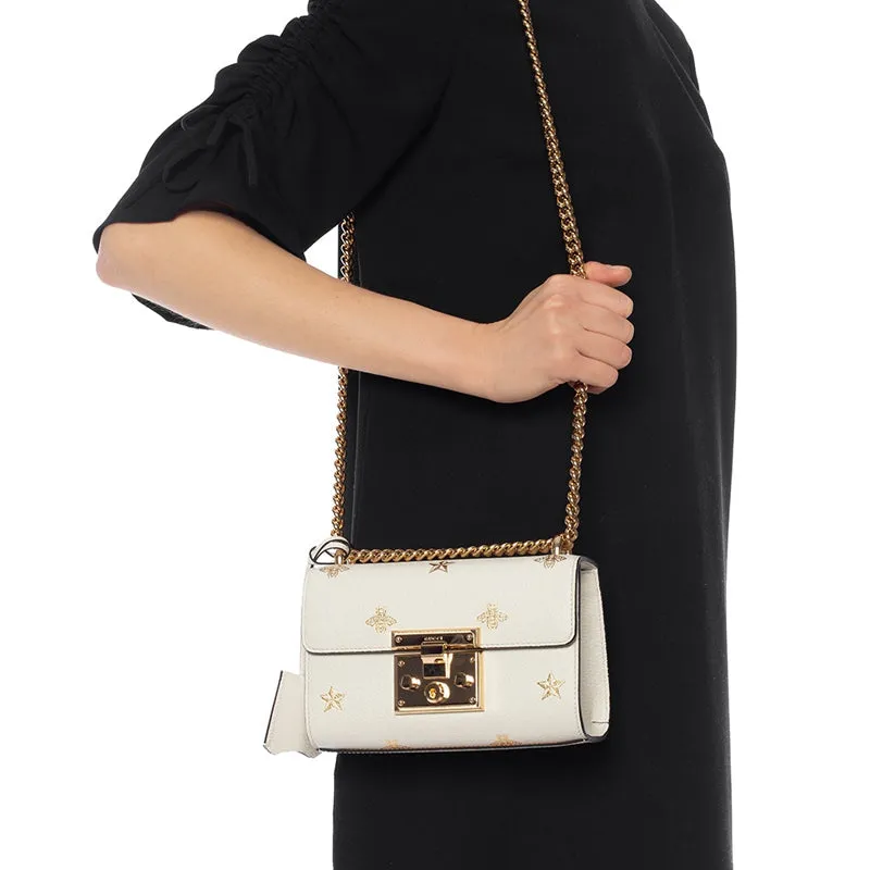 (WMNS) GUCCI Padlock Bee Star Small-Sized Single-Shoulder Bag White 432182-DJ2LG-8711