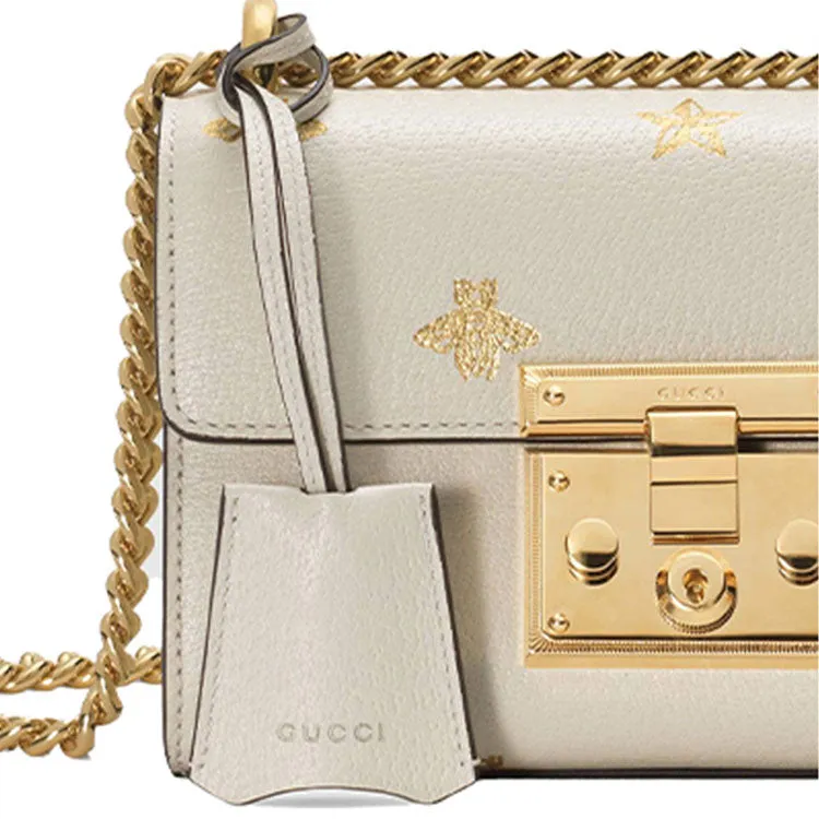 (WMNS) GUCCI Padlock Bee Star Small-Sized Single-Shoulder Bag White 432182-DJ2LG-8711